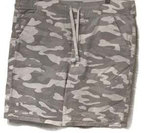 Democracy Women's High Rise Grey Camo Drawstring Shorts Size 14